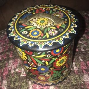 Vintage Holland Container Tin with Floral Print